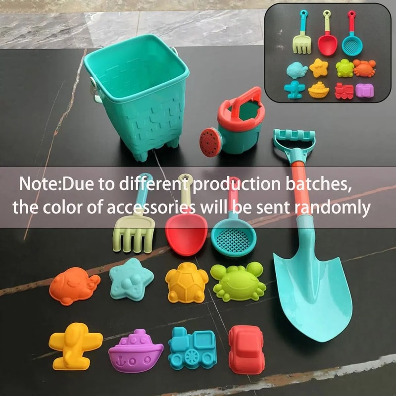 Kids Beach Sand And Water Play Toy Set Bucket Shovel Tools 8