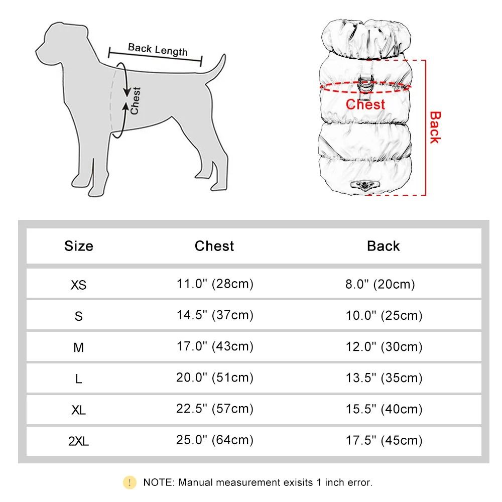 Soft Warm Winter Dog Coat Padded Pet Jacket For Small Medium Dogs 8