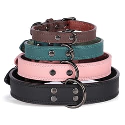 soft genuine leather dog collar durable pet collar for all dog sizes