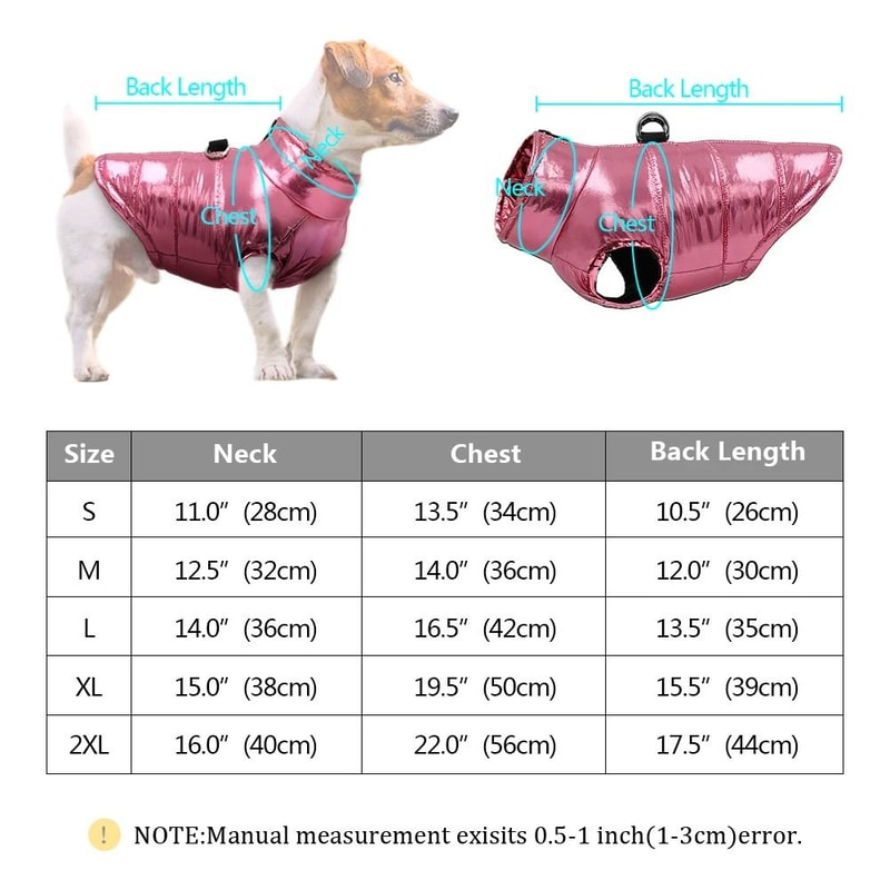 Waterproof Winter Dog Jacket Warm Vest For Small Dogs 8