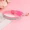 Suede Leather Rhinestone Cat Collar With Bell Breakaway 5