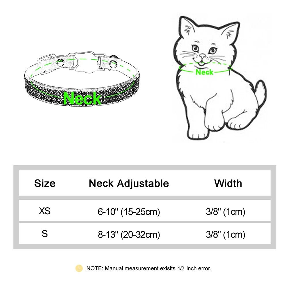 Suede Leather Rhinestone Cat Collar With Bell Breakaway 10