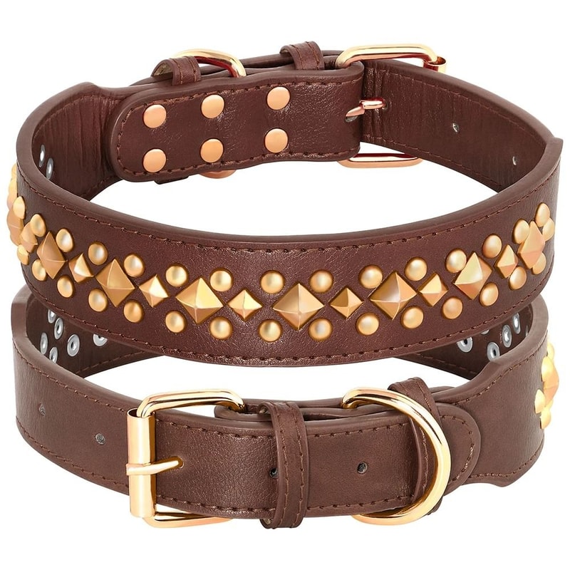 Spiked Leather Dog Collar For Strong And Stylish Dogs 1