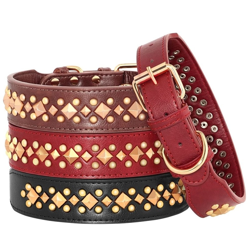 Spiked Leather Dog Collar For Strong And Stylish Dogs 0