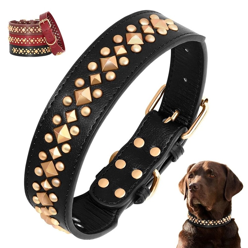 Spiked Leather Dog Collar For Strong And Stylish Dogs 7