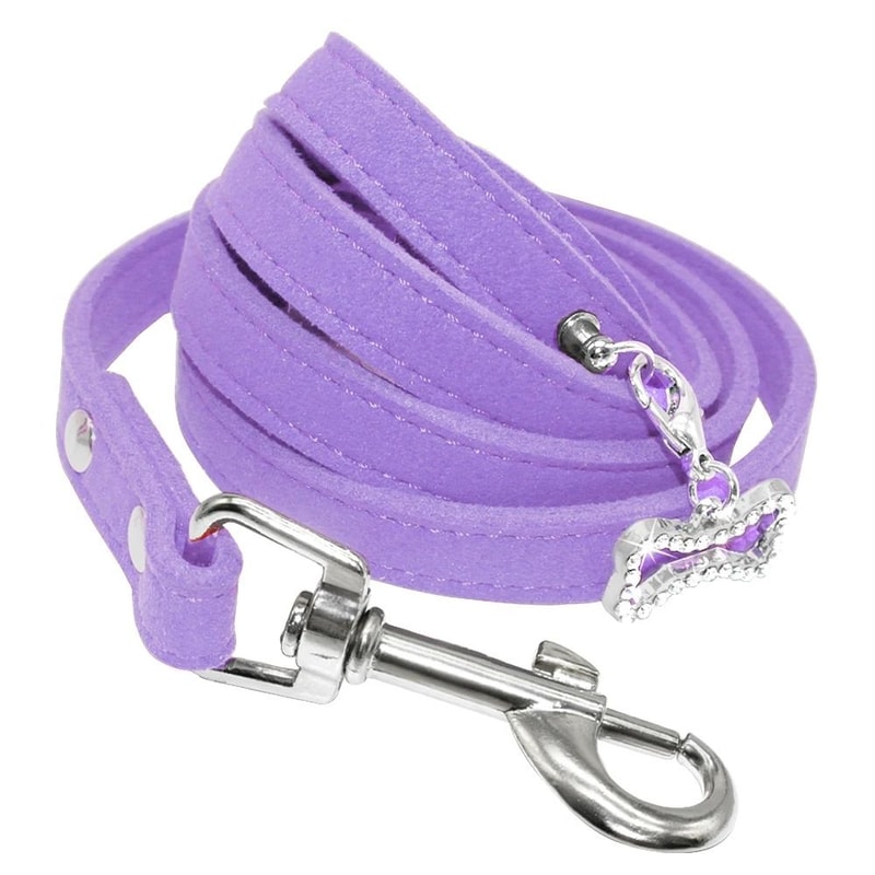 Soft Suede Leather Dog Leash For Small Dogs And Cats 2