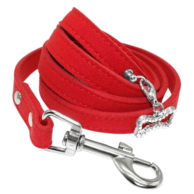 Soft Suede Leather Dog Leash For Small Dogs And Cats 4