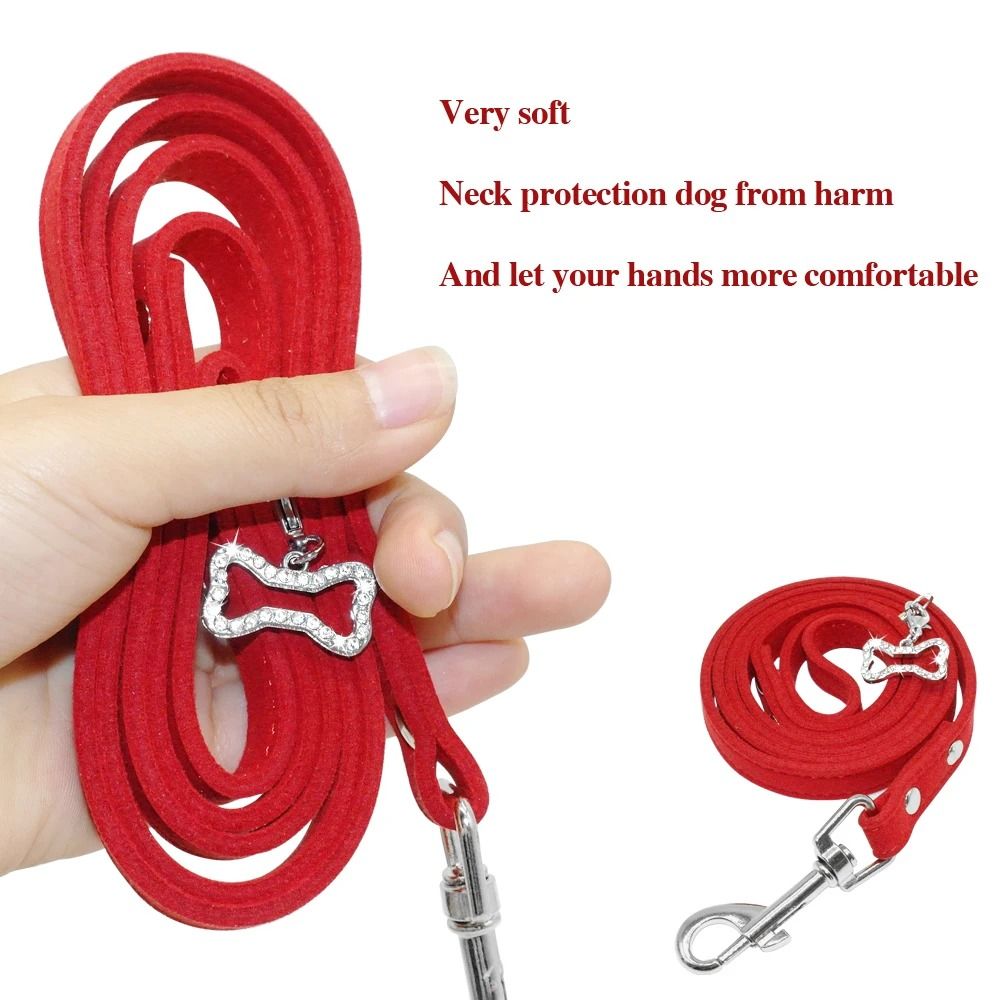 Soft Suede Leather Dog Leash For Small Dogs And Cats 7