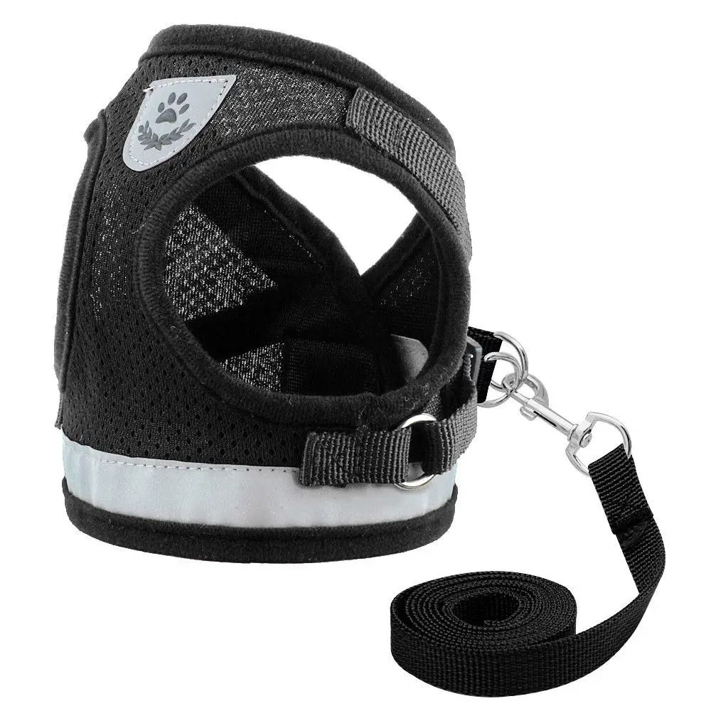 Reflective Mesh Cat And Small Dog Harness Leash Set 3