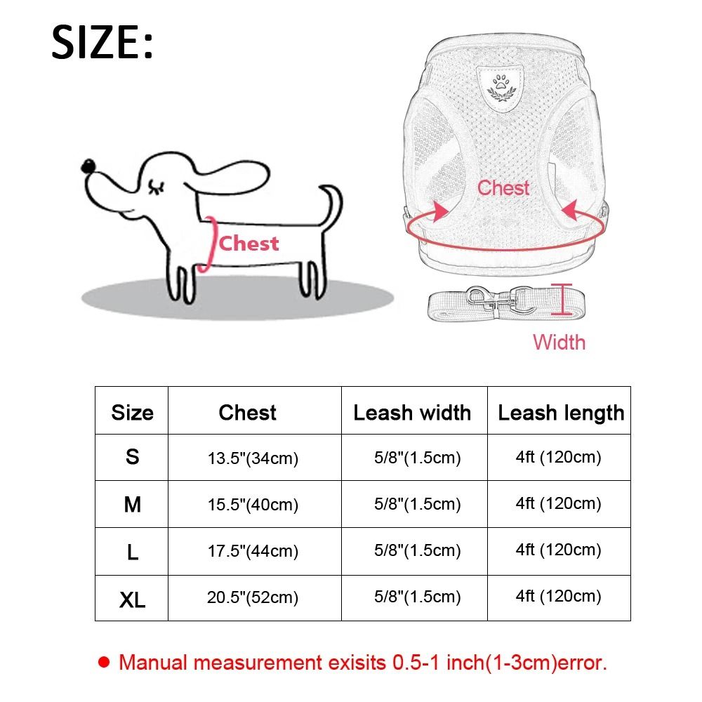 Reflective Mesh Cat And Small Dog Harness Leash Set 6