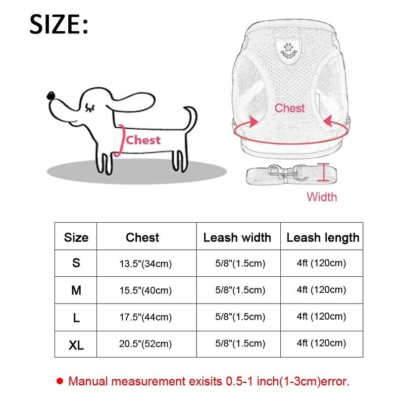 Reflective Mesh Cat And Small Dog Harness Leash Set 6