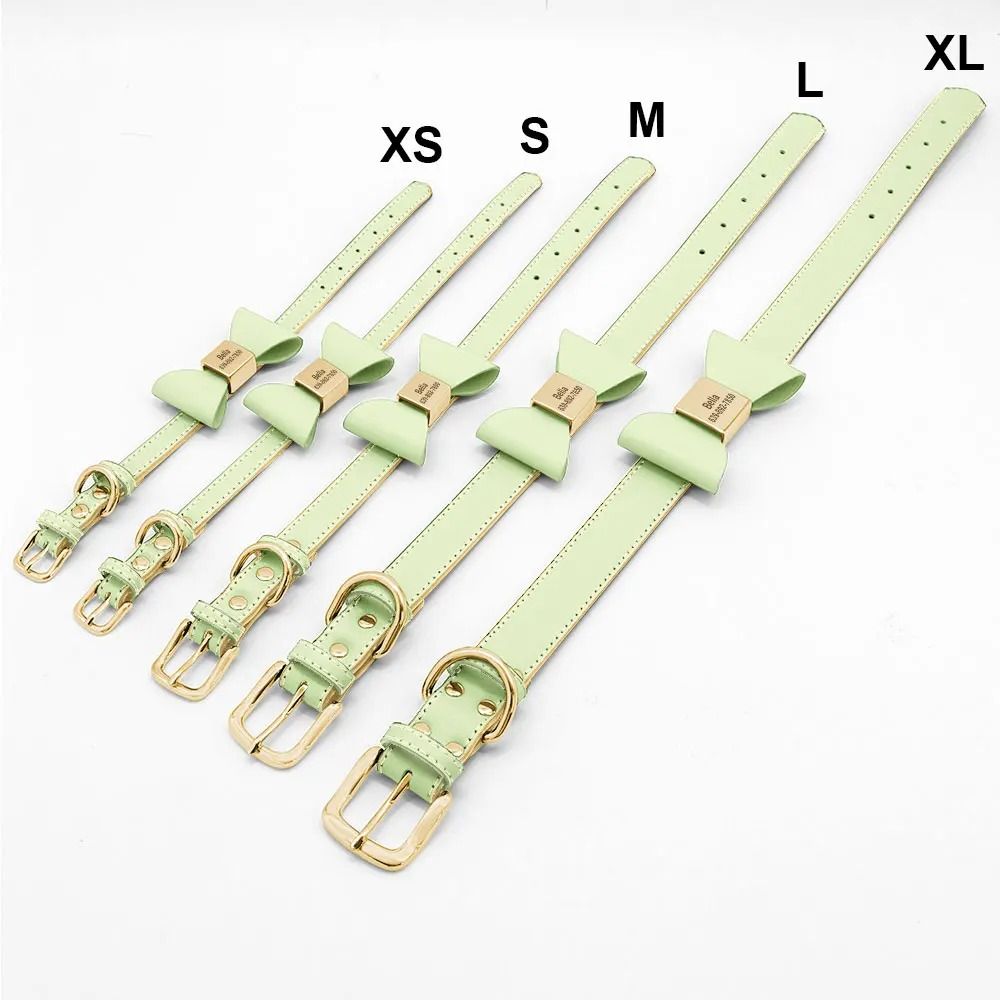 Personalized PU Leather Dog Collar With Engraved Name And Cute Bow For Small Medium And Large Dogs 9