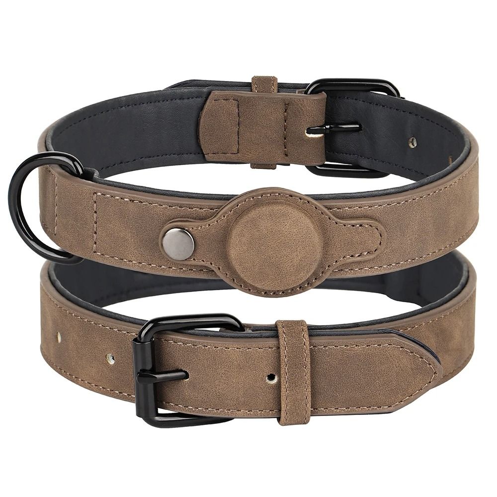 Adjustable PU Leather Dog Collar With Anti Lost Tag For Small And Medium Dogs 2
