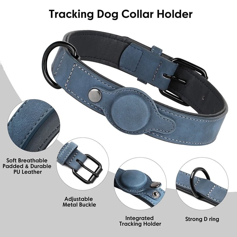 Adjustable PU Leather Dog Collar With Anti Lost Tag For Small And Medium Dogs 7