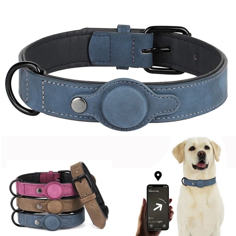 Adjustable PU Leather Dog Collar With Anti Lost Tag For Small And Medium Dogs 0