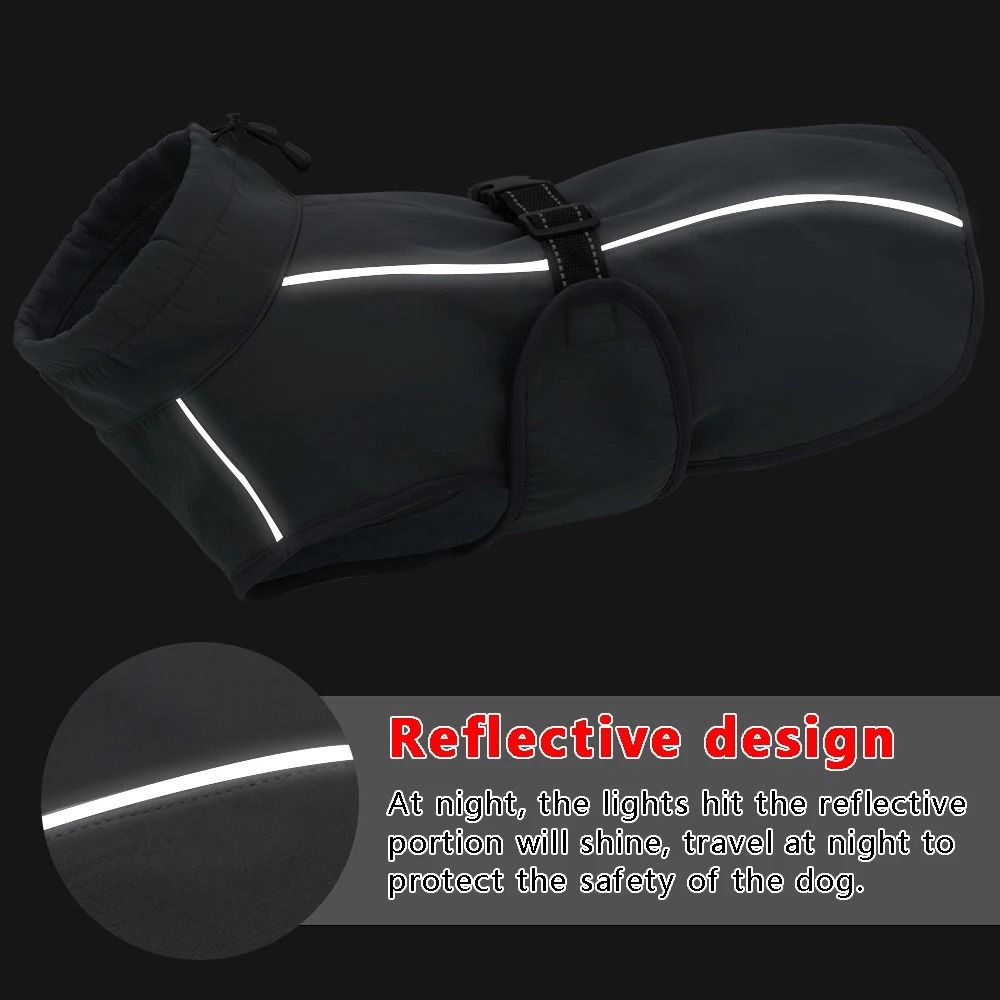 Waterproof Winter Dog Vest Jacket With Reflective Rope For Large Dogs 3