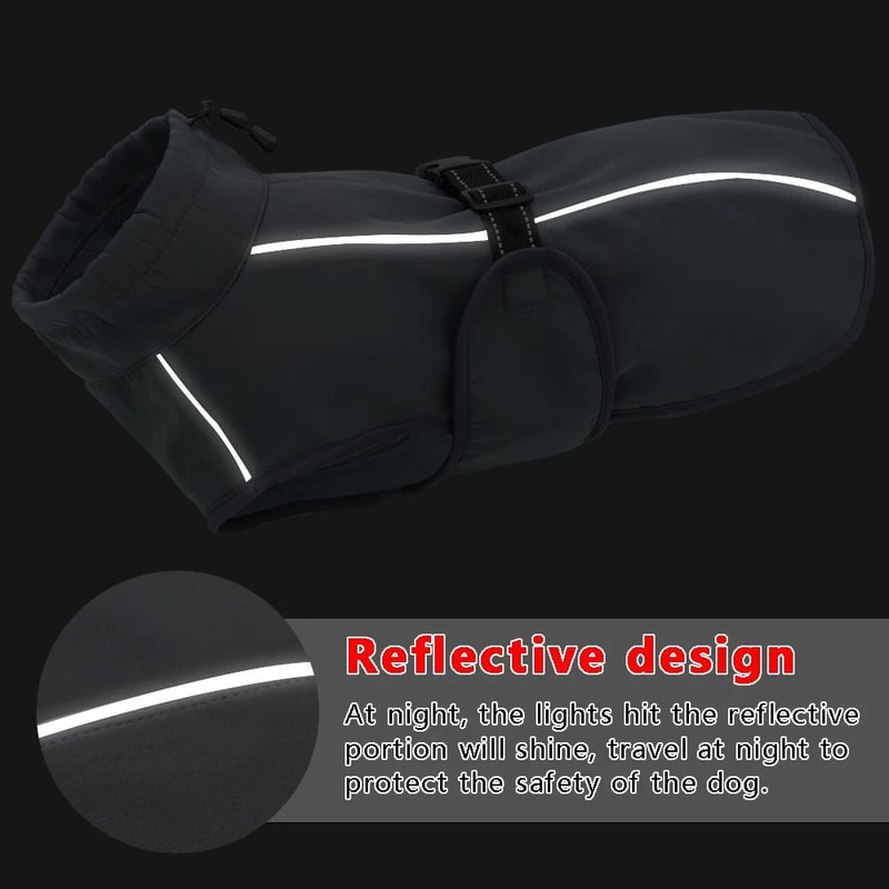 Waterproof Winter Dog Vest Jacket With Reflective Rope For Large Dogs 3