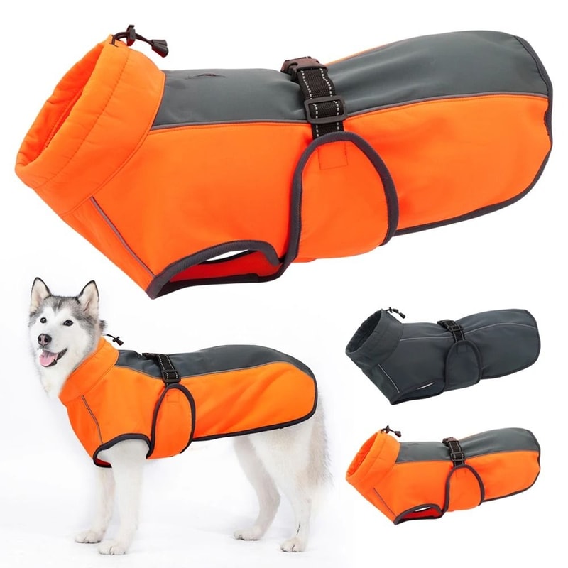 Waterproof Winter Dog Vest Jacket With Reflective Rope For Large Dogs 5