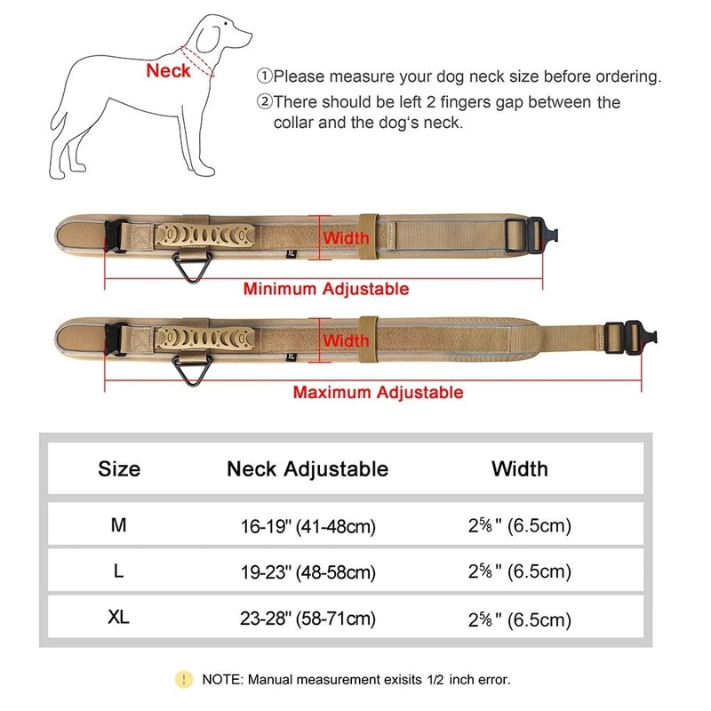 Durable Nylon Tactical Dog Collar With Handle And Reflective Design For Medium And Large Dogs 4