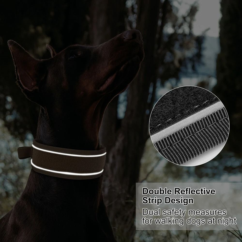 Durable Nylon Tactical Dog Collar With Handle And Reflective Design For Medium And Large Dogs 5