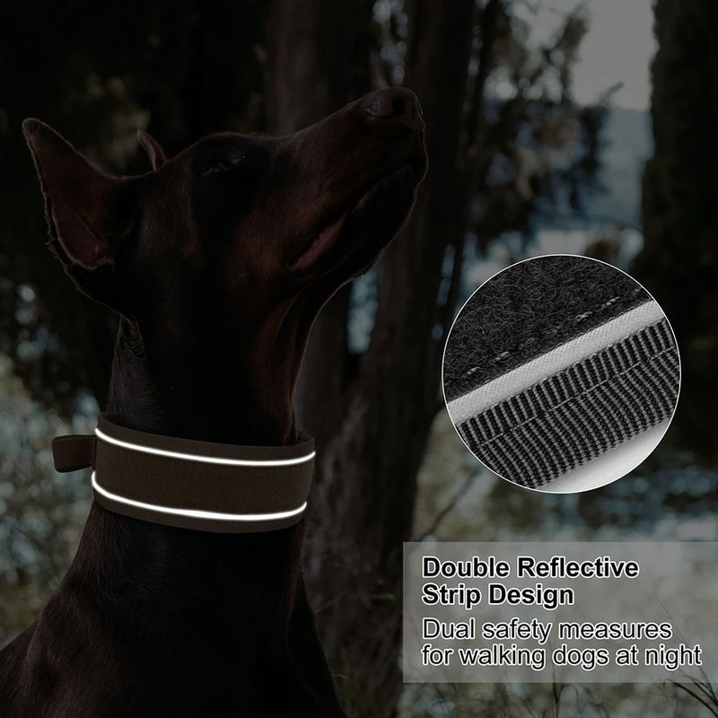 Durable Nylon Tactical Dog Collar With Handle And Reflective Design For Medium And Large Dogs 5