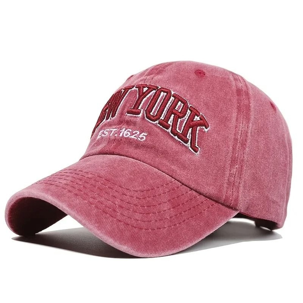 Washed Cotton Baseball Cap With Embroidered Letter Adjustable Dad Hat For Men And Women 1