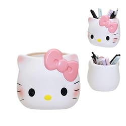hello kitty cute desk pen holder organizer for stationery and makeup storage