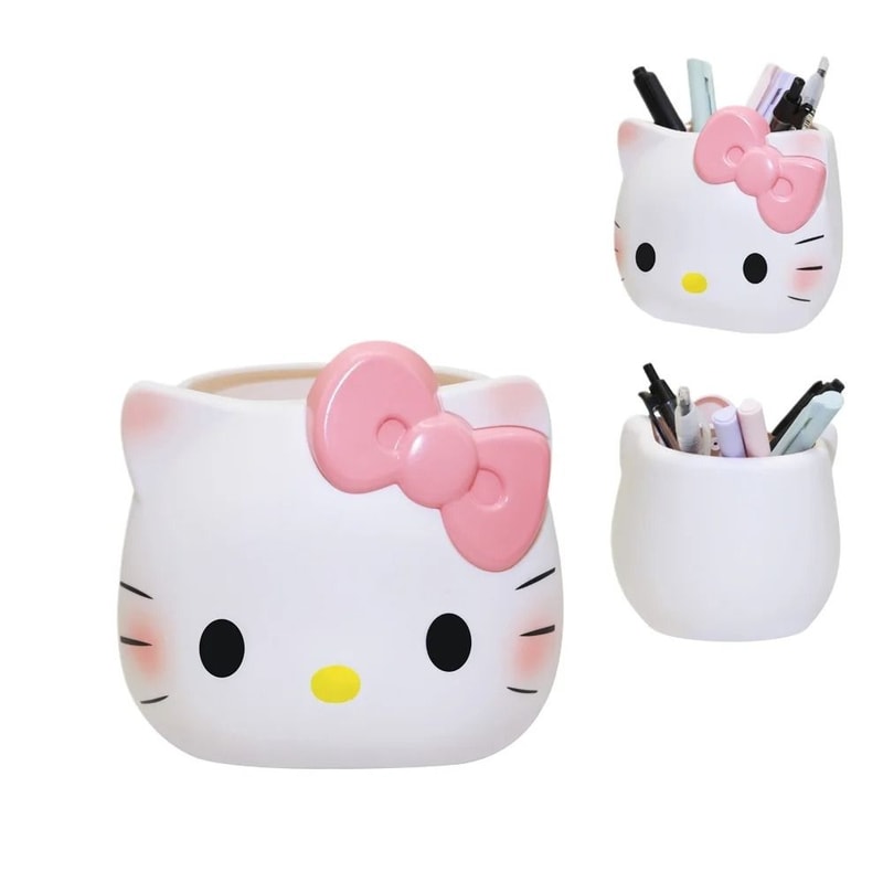 Hello Kitty Cute Desk Pen Holder Organizer For Stationery And Makeup Storage 0