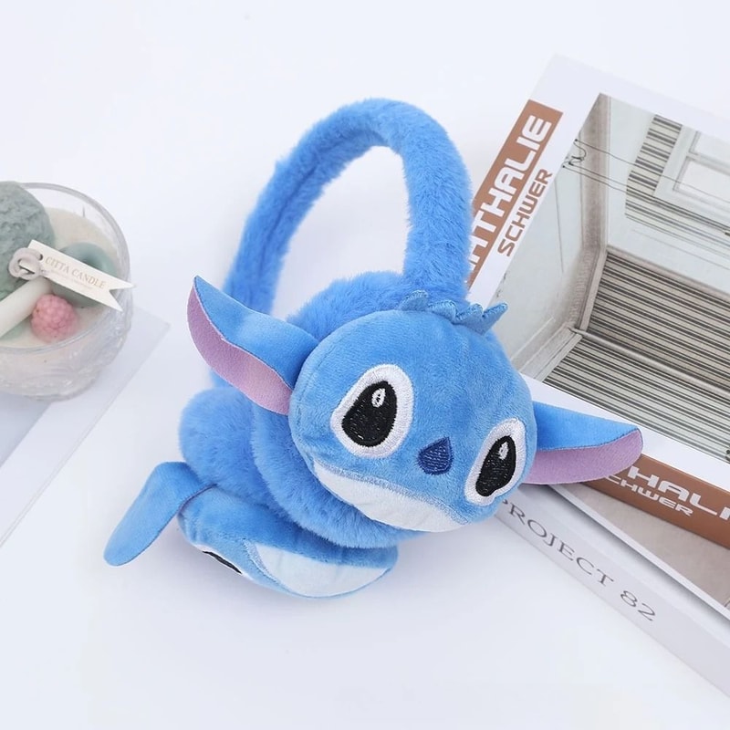 Stitch Inspired Soft Winter Scarf Ear Warmer Cute Cartoon Neck Wrap 6