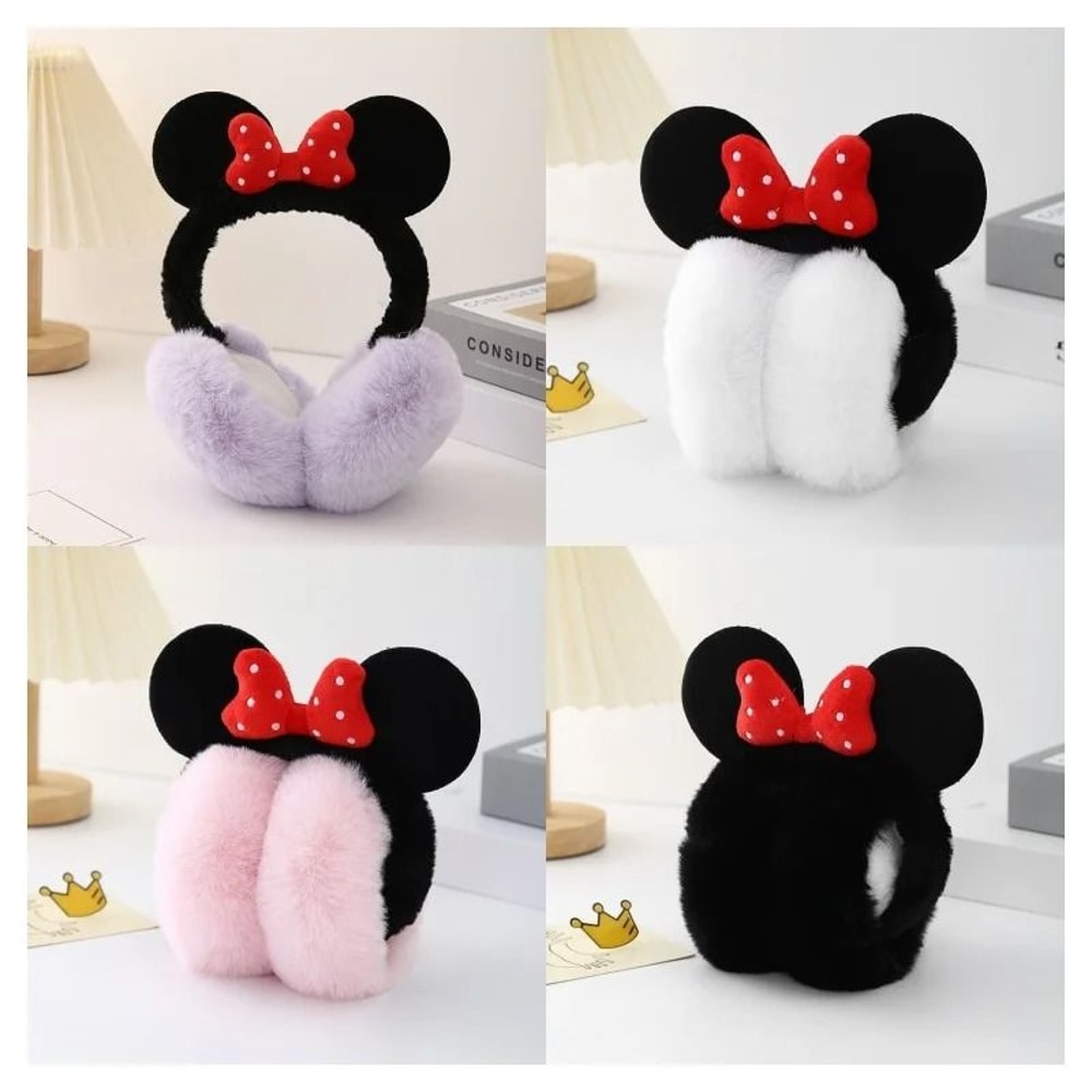 Minnie Mouse Style Bow Earmuffs Warm Cartoon Ear Warmers For Girls 0
