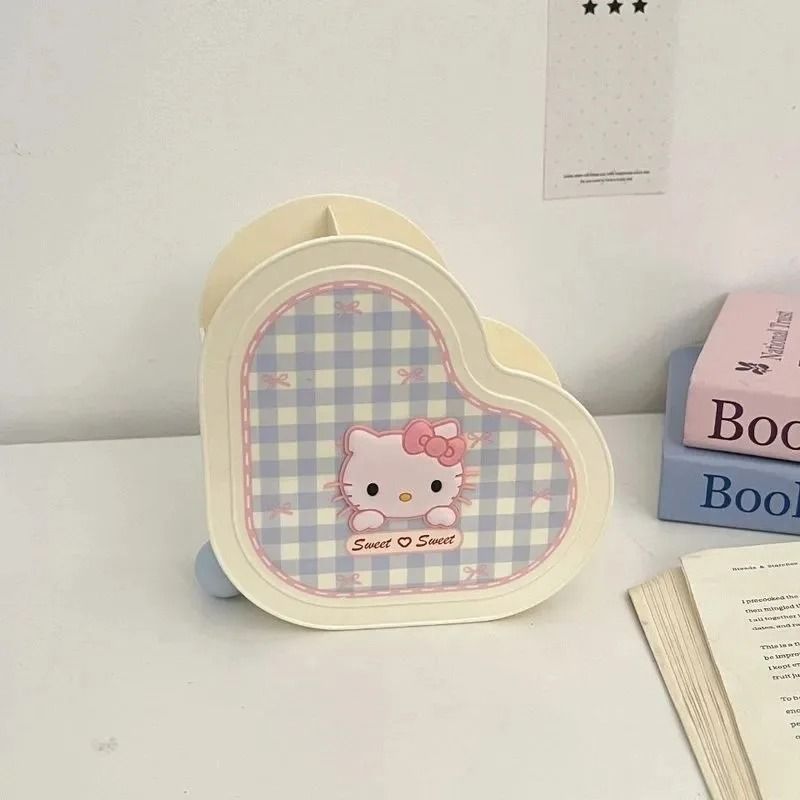 Cute Cartoon Heart Desktop Storage Box Makeup Brush And Stationery Organizer 1