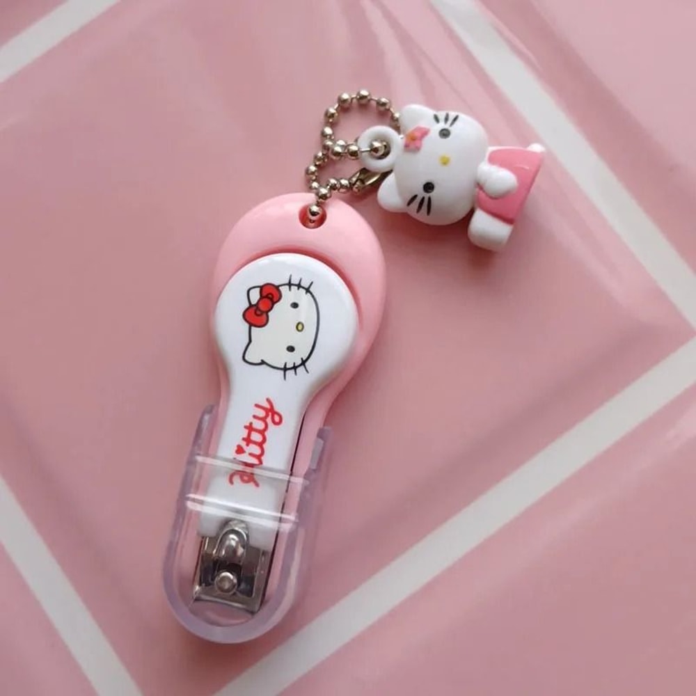 Hello Kitty Cute Nail Clipper With Keychain Portable Cartoon Nail Trimming Tool 6