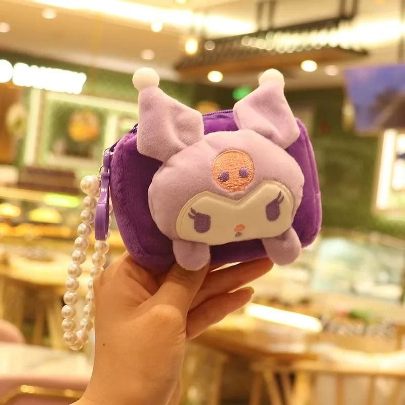 Cute Plush Cartoon Keychain Coin Purse Wallet With Zipper For Girls 2