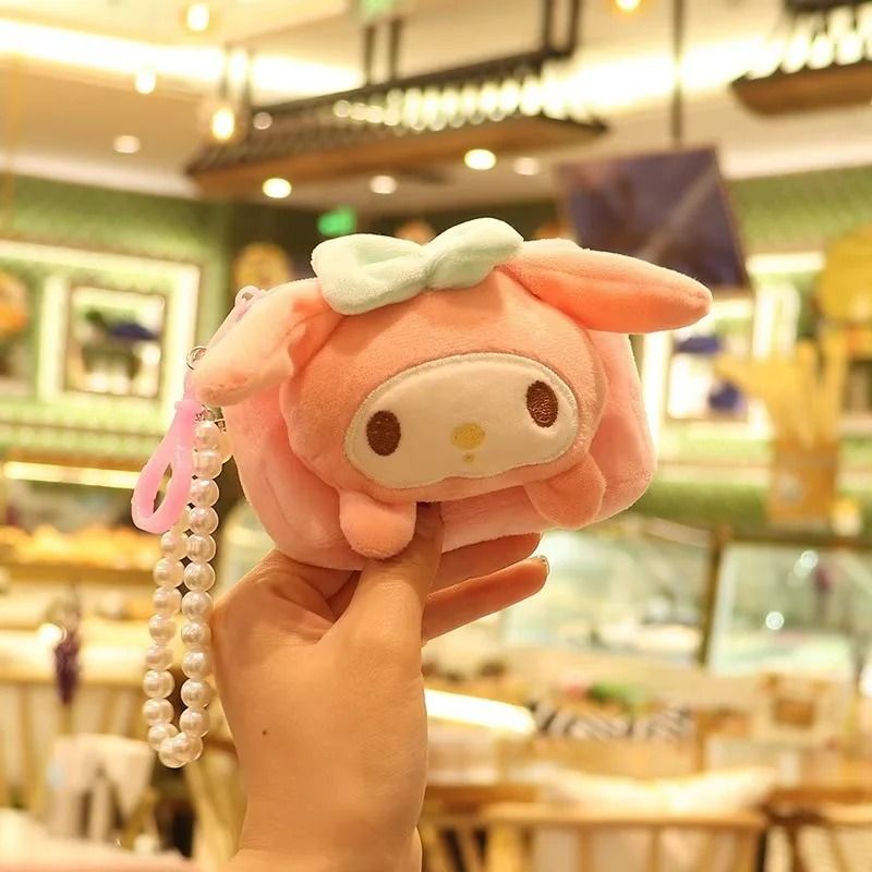 Cute Plush Cartoon Keychain Coin Purse Wallet With Zipper For Girls 4