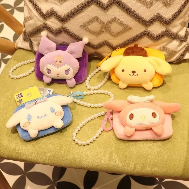 Cute Plush Cartoon Keychain Coin Purse Wallet With Zipper For Girls 0
