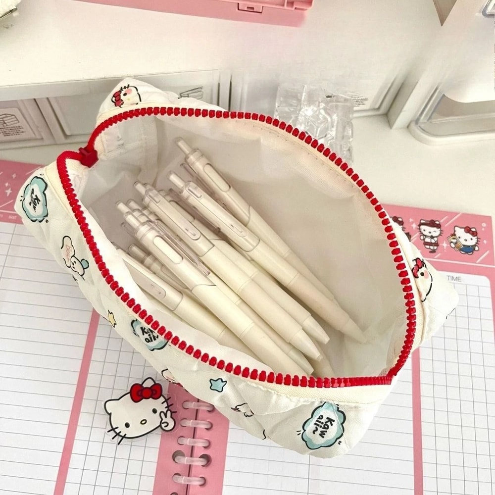 Hello Kitty Large Capacity Cute Cartoon Makeup And Stationery Storage Bag 0