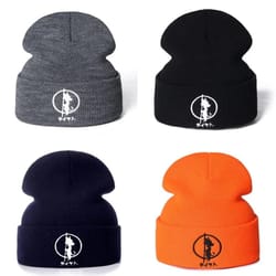 anime inspired knitted beanie hat warm cuffed winter cap for men and women