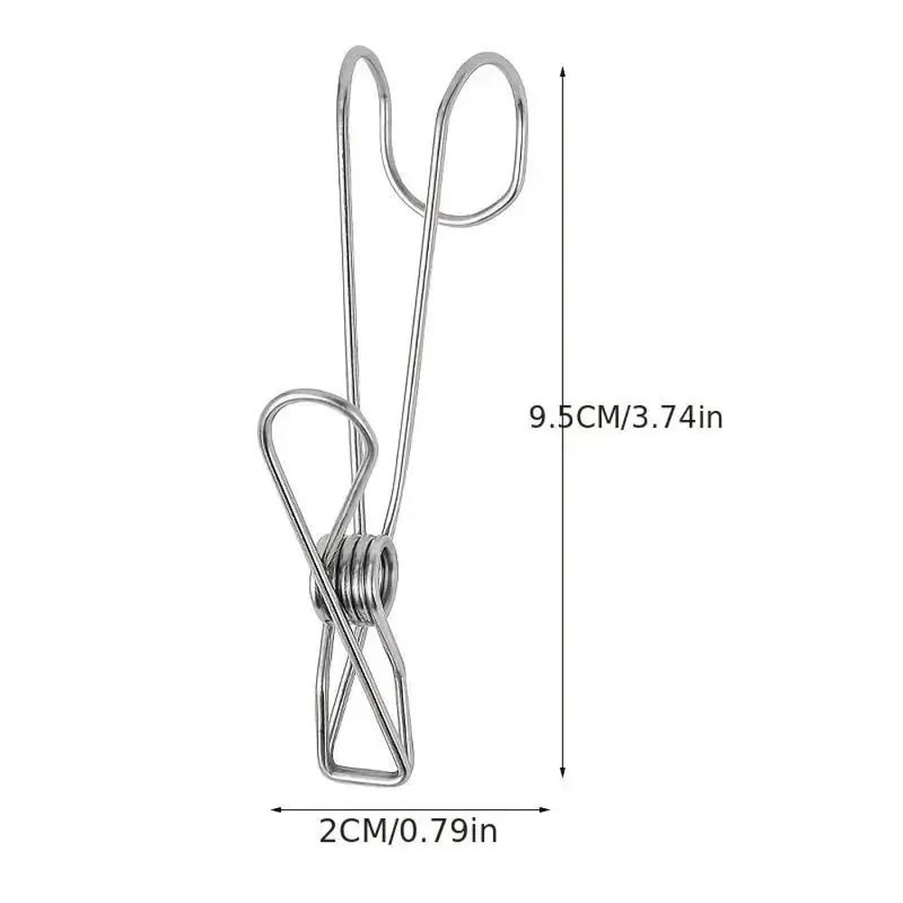 Stainless Steel Hanging Clips With Hooks Heavy Duty Metal Clothespins Set Of 10 1