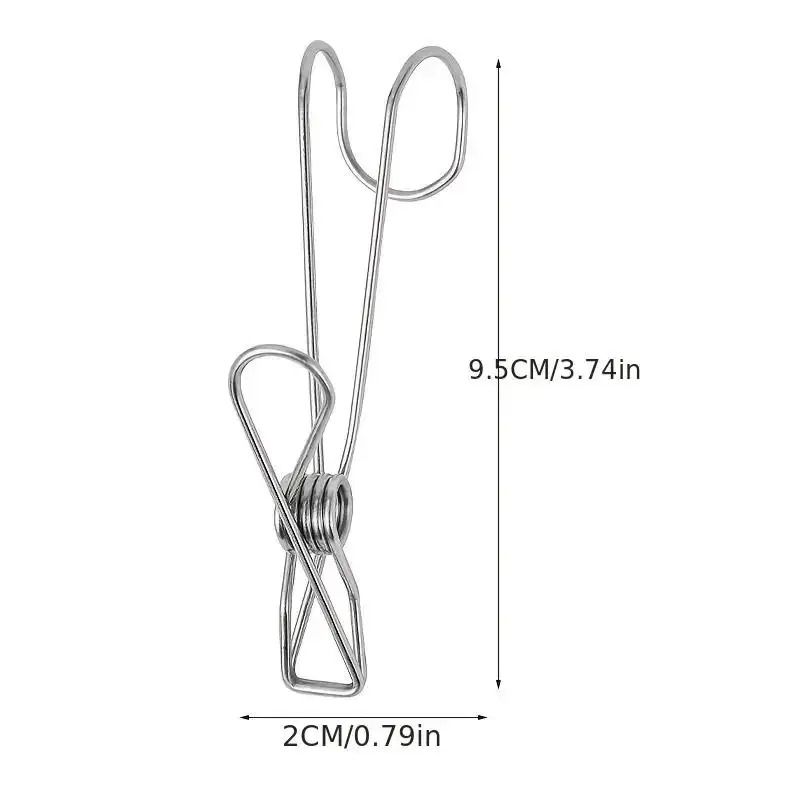 Stainless Steel Hanging Clips With Hooks Heavy Duty Metal Clothespins Set Of 10 1