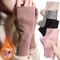 Warm Velvet Half Finger Gloves Open Finger Winter Gloves For Women 11