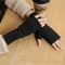 Warm Velvet Half Finger Gloves Open Finger Winter Gloves For Women 2