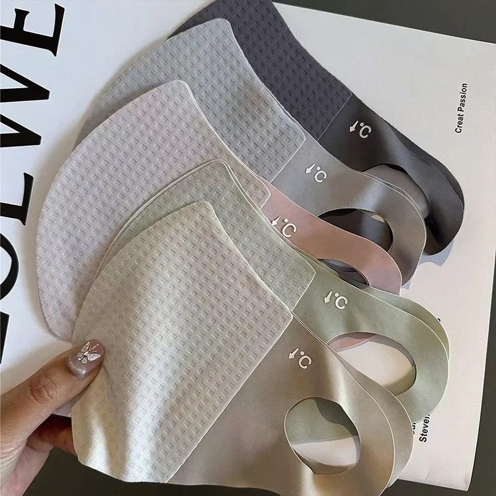 Ice Silk Sun Protection Face Mask Cooling Summer Sunscreen Mask For Women 12