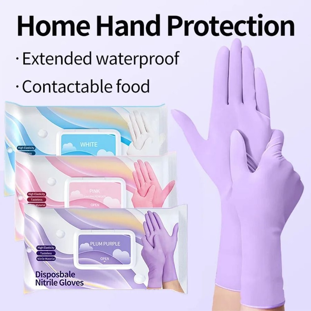 Disposable Nitrile Gloves Latex Free Thickened Cleaning And Food Safe Gloves 9