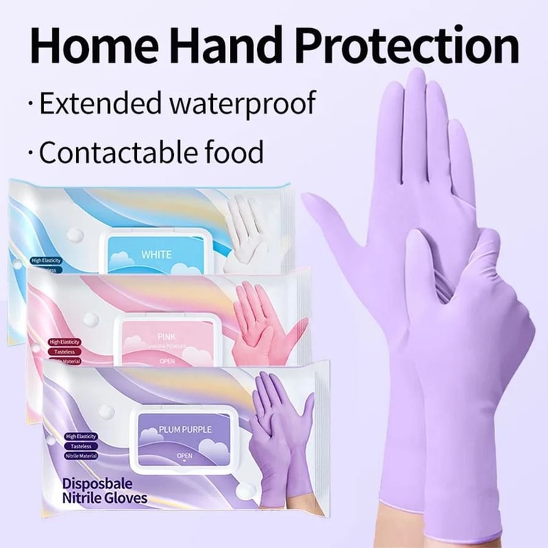 Disposable Nitrile Gloves Latex Free Thickened Cleaning And Food Safe Gloves 9