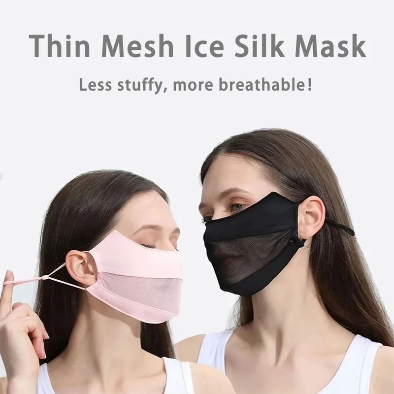 Ice Silk Breathable Sun Protection Face Mask Thin Mesh Outdoor Sports Cover 9