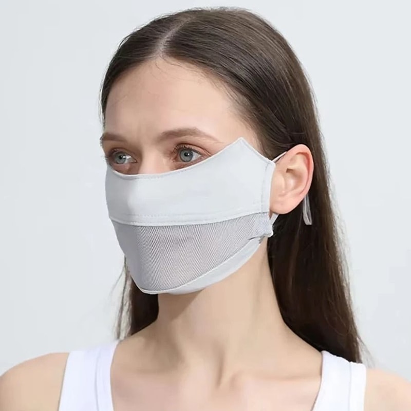 Ice Silk Breathable Sun Protection Face Mask Thin Mesh Outdoor Sports Cover 10