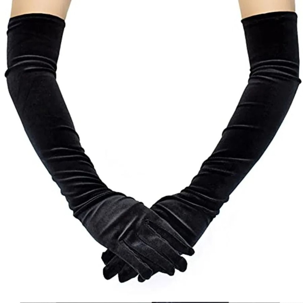 Long Velvet Opera Gloves Elegant Evening Dress Gloves For Women 4