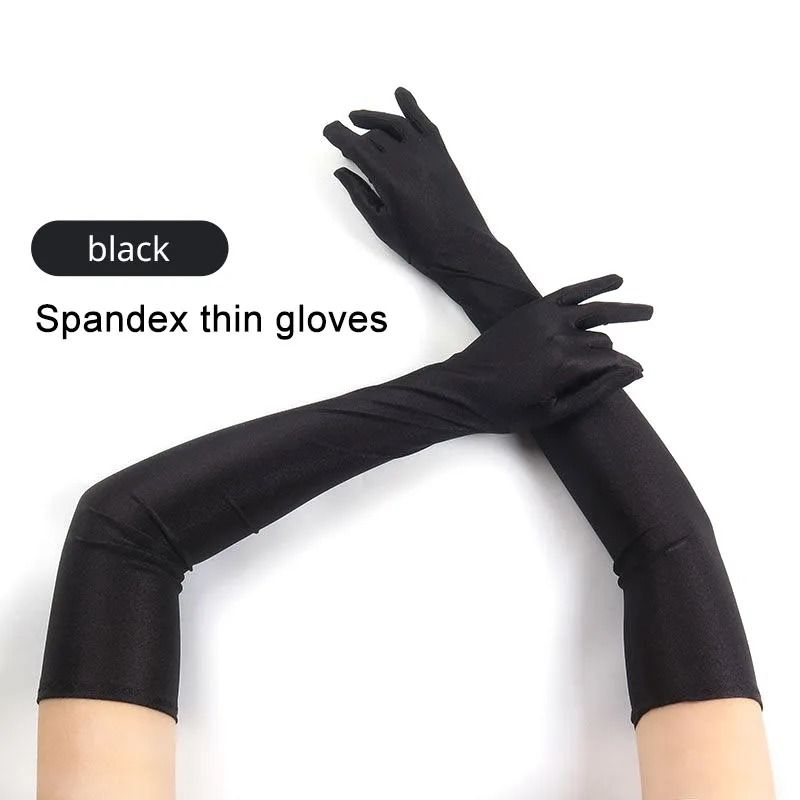 Long Velvet Opera Gloves Elegant Evening Dress Gloves For Women 3