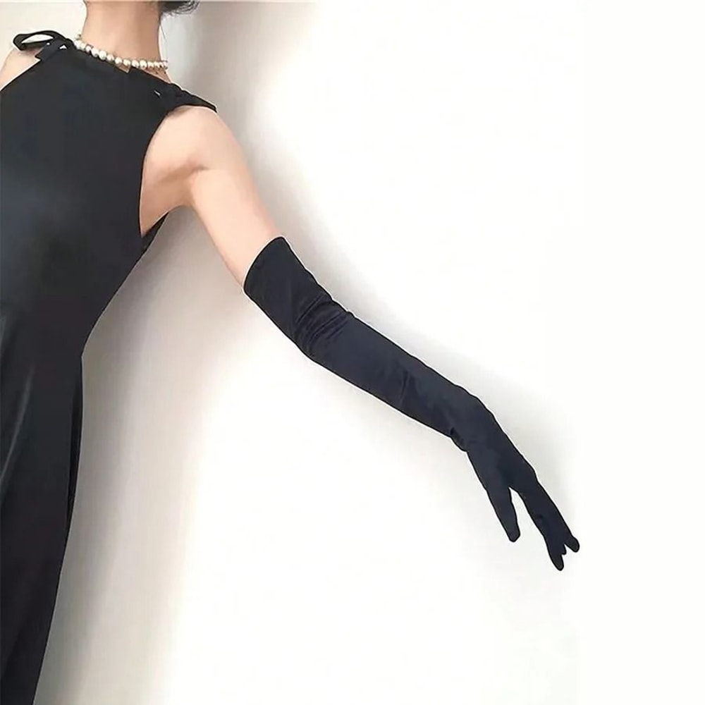 Long Velvet Opera Gloves Elegant Evening Dress Gloves For Women 5
