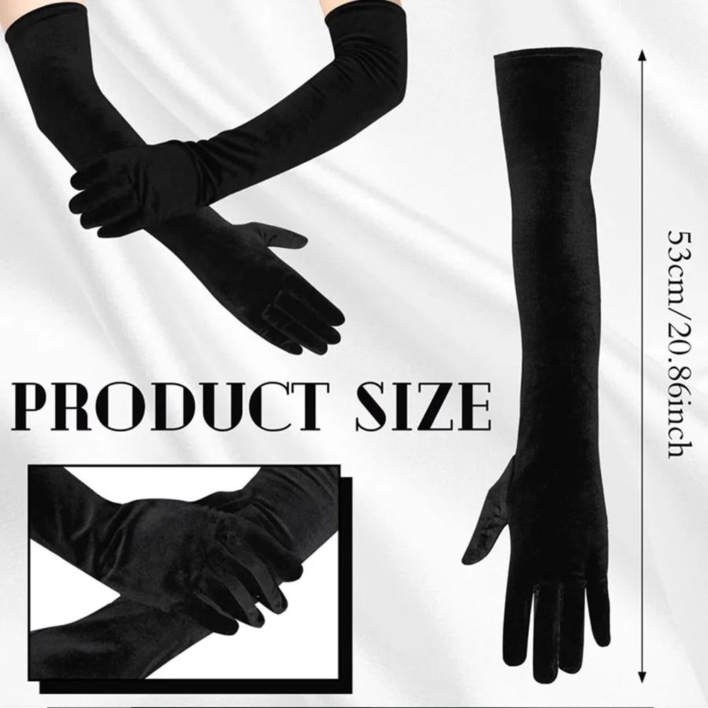 Long Velvet Opera Gloves Elegant Evening Dress Gloves For Women 7